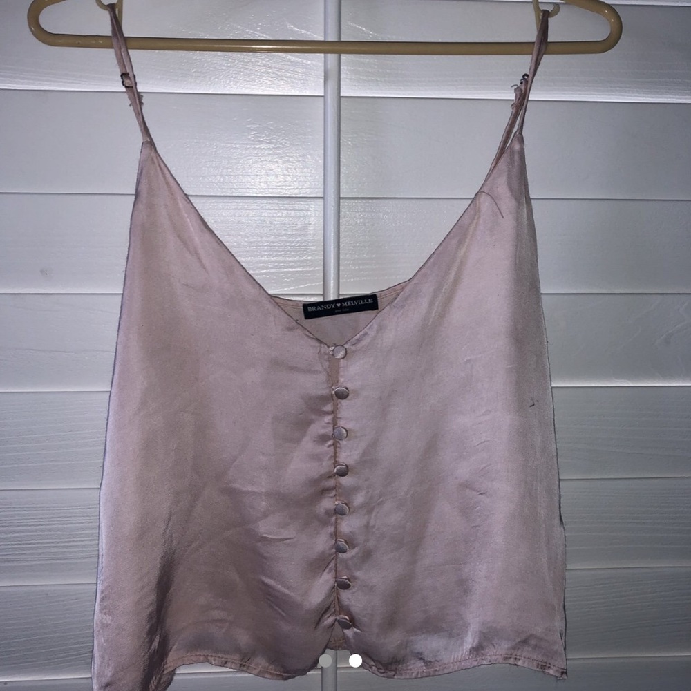 Silky pink top from brandy Melville!